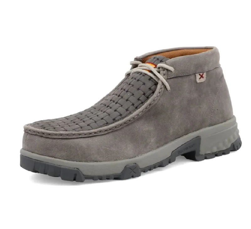 Men's Anti-Slip Boots Twisted X® Men's Grey Work Chukka Driving Moc Lace Up Shoes MXCN001 Men's Anti-Slip Boots Twisted X® Men's Grey Work Chukka Driving Moc Lace Up Shoes MXCN001