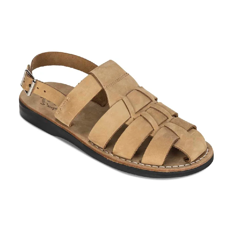 Men's Trendy Shoes Michael - Closed Toe Leather Fisherman Sandal | Yellow Nubuck