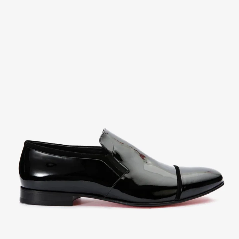 Men's Elegant Shoes The Marlo Shoe Black Patent Leather Cap Toe Slip-On Dress Loafer Men  Shoe