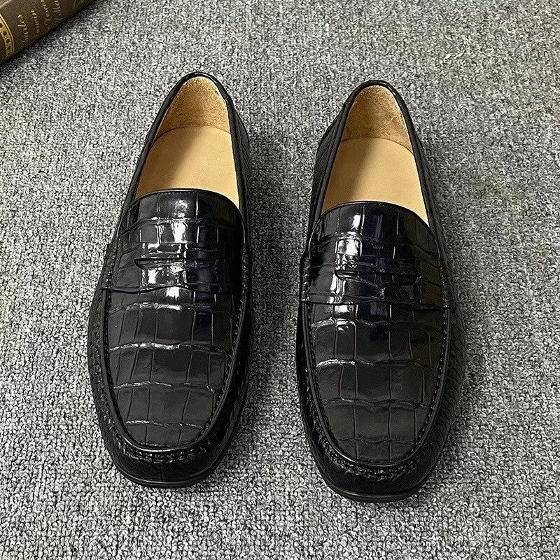 Men's Versatile Shoes Men's Genuine Leather Anti-skid Sole Slip-on Casual Flat Moccasins