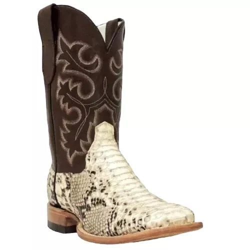 Men's Trendy Boots Men's Cowtown Men’s Square Toe Python Boot Q818