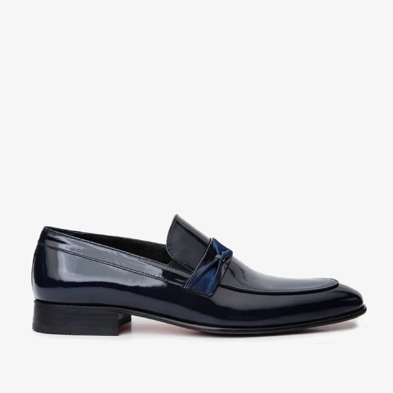 Men's Shock-Absorbing Shoes The Dodoma Navy Patent Leather Loafer Men Shoe