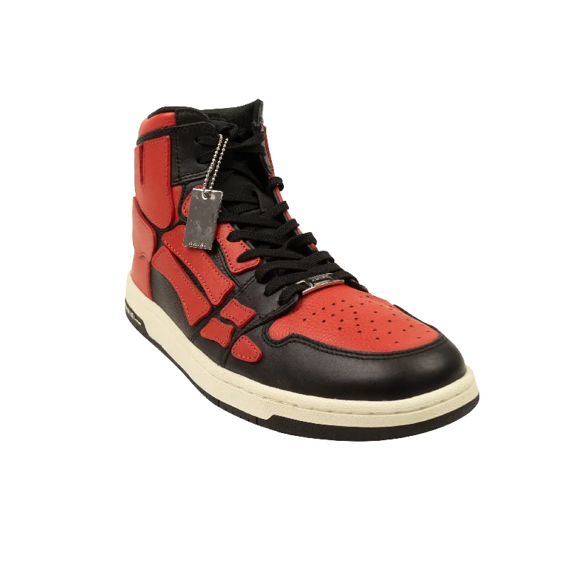 Men's All-Day Wear Shoes MFS002_009 Black/Red Amiri Skeleton Hi Top Sneaker
